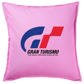 gran turismo, Μαξιλάρι καναπέ ΡΟΖ 100% βαμβάκι, περιέχεται το γέμισμα (50x50cm)
