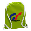 Backpack bag GYMBAG LIME GREEN, with pocket (40x48cm) & thick cords