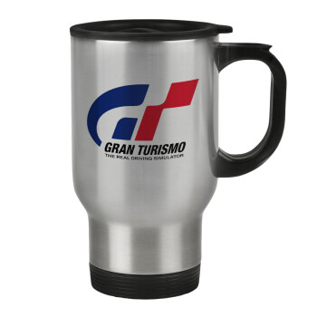 gran turismo, Stainless steel travel mug with lid, double wall 450ml