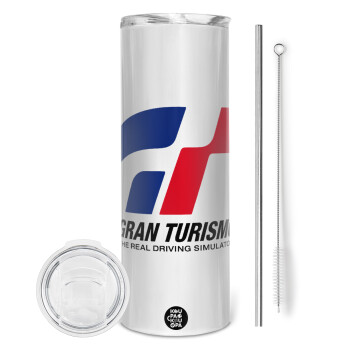 gran turismo, Eco friendly stainless steel tumbler 600ml, with metal straw & cleaning brush