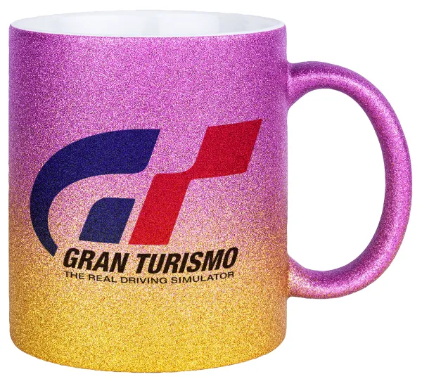 gran turismo — Gold/pink glitter mug, ceramic, 330ml
