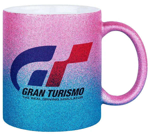 gran turismo — Gold/blue glitter mug, ceramic, 330ml