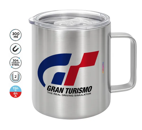 gran turismo — Double-walled stainless steel mug 300ml with temperature-retaining lid