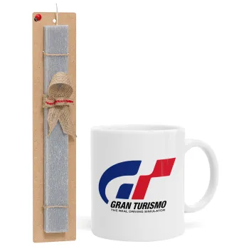 gran turismo, Easter Set, Ceramic Cup (330ml) & Easter aromatic flat candle (30cm) (GRAY)