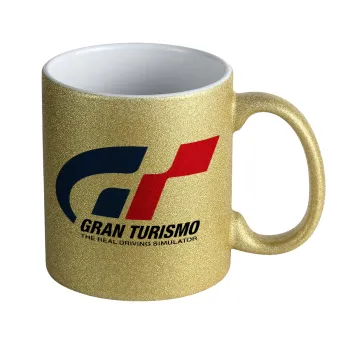 gran turismo, Κούπα Χρυσή Glitter που γυαλίζει, κεραμική, 330ml