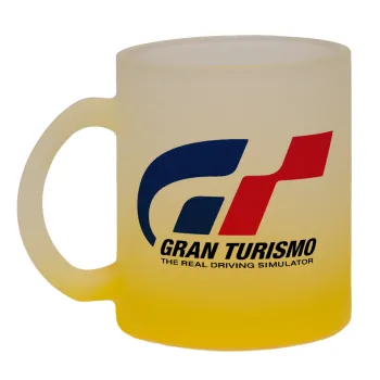 gran turismo, Κούπα γυάλινη δίχρωμη με βάση το κίτρινο ματ, 330ml