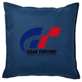 gran turismo, Μαξιλάρι καναπέ Μπλε 100% βαμβάκι, περιέχεται το γέμισμα (50x50cm)