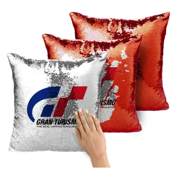 gran turismo, Μαξιλάρι καναπέ Μαγικό Κόκκινο με πούλιες 40x40cm περιέχεται το γέμισμα