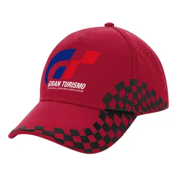 gran turismo, Adult Cap RACING Ultimate Red/Black, (100% COTTON DRILL, ADULT, UNISEX, ONE SIZE ADULT)