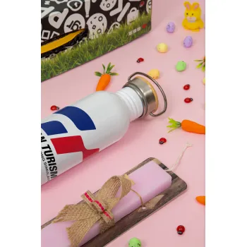 gran turismo, Easter Set, SS Metallic water bottle (620ml, stainless steel) & scented flat Easter candle (30cm) (PINK)
