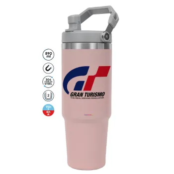 gran turismo, ΡΟΖ χρώματος Θερμός Ανοξείδωτο 890ml (30oz) με χερούλι