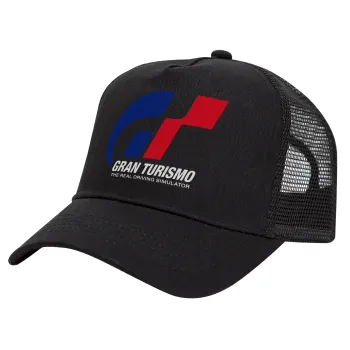 gran turismo, Καπέλο Trucker με Δίχτυ, Μαύρο, (ΒΑΜΒΑΚΕΡΟ, ΠΑΙΔΙΚΟ, UNISEX, ONE SIZE)