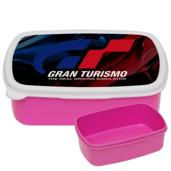 gran turismo, ΡΟΖ παιδικό δοχείο φαγητού (lunchbox) πλαστικό (BPA-FREE) Lunch Βox M18 x Π13 x Υ6cm