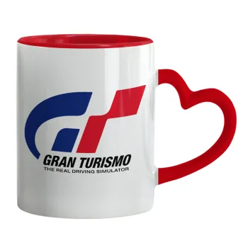 gran turismo, Mug heart red handle, ceramic, 330ml
