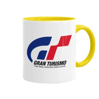 gran turismo, Κούπα χρωματιστή κίτρινη, κεραμική, 330ml