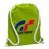 Τσάντα πλάτης πουγκί GYMBAG LIME GREEN, με τσέπη (40x48cm) & χονδρά κορδόνια