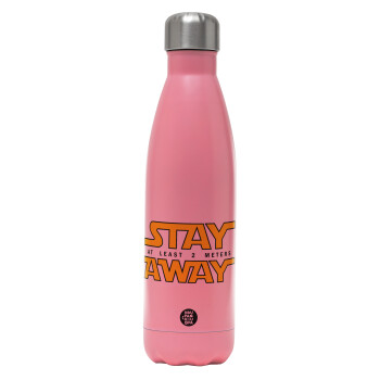 Stay Away, Metal mug thermos Pink Mat (Stainless steel), double wall, 500ml