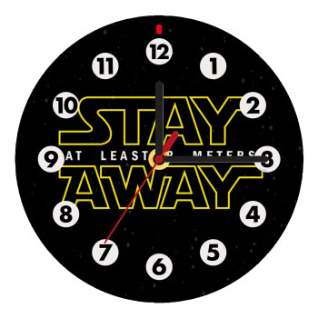 Stay Away, Wooden wall clock (20cm)