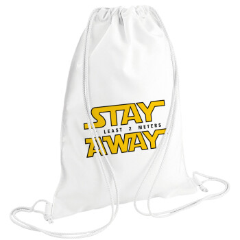 Stay Away, Τσάντα πλάτης πουγκί GYMBAG λευκή (28x40cm)