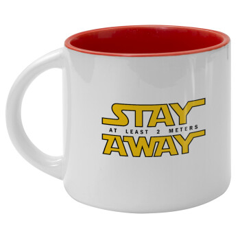 Stay Away, Κούπα κεραμική 400ml Λευκή/Κόκκινη