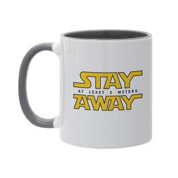 Stay Away, Mug colored grey, ceramic, 330ml