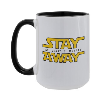 Stay Away, Κούπα Mega 15oz, κεραμική Μαύρη, 450ml