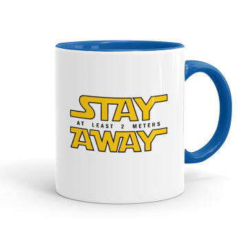 Stay Away, Mug colored blue, ceramic, 330ml