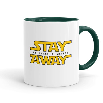 Stay Away, Mug colored green, ceramic, 330ml