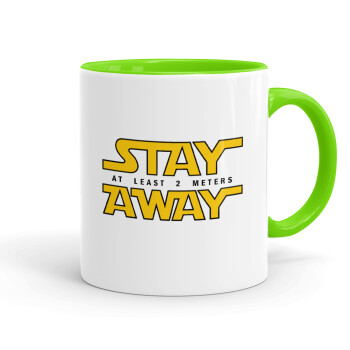 Stay Away, Mug colored light green, ceramic, 330ml