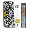Easter candle, metallic white thermos bottle (500ml) & aromatic flat candle (30cm) (GRAY)