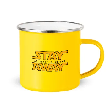 Stay Away, Yellow Enamel Metallic Cup 360ml