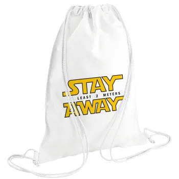 Stay Away, Τσάντα πλάτης πουγκί GYMBAG λευκή (28x40cm)