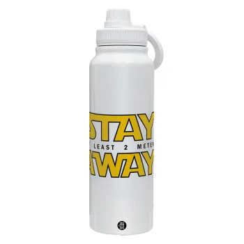 Stay Away, Θερμός 1L Ανοξείδωτο με Βάση Κινητού & Διπλά Τοιχώματα