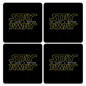 Stay Away, ΣΕΤ 4 Σουβέρ ξύλινα τετράγωνα (9cm)