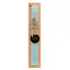 Easter Set, wooden keychain & aromatic flat Easter candle (30cm) (TURQUOISE)