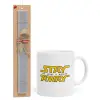Easter Set, Ceramic Cup (330ml) & Easter aromatic flat candle (30cm) (GRAY)