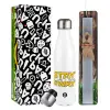 Easter candle, metallic white thermos bottle (500ml) & aromatic flat candle (30cm) (GRAY)