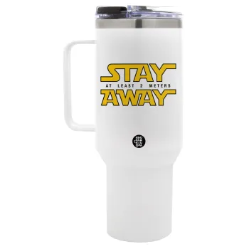 Stay Away, Mega Tumbler με καπάκι, διπλού τοιχώματος (θερμό) 1,2L