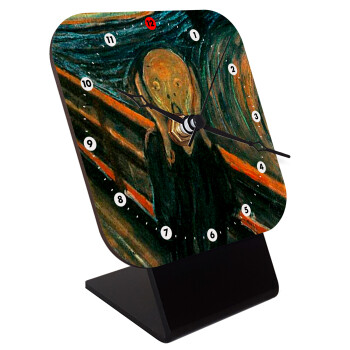 The Scream, Quartz Wooden table clock with hands (10cm)