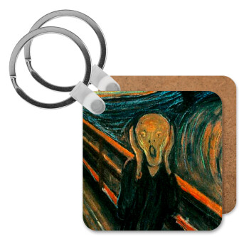 The Scream, Μπρελόκ Ξύλινο τετράγωνο MDF