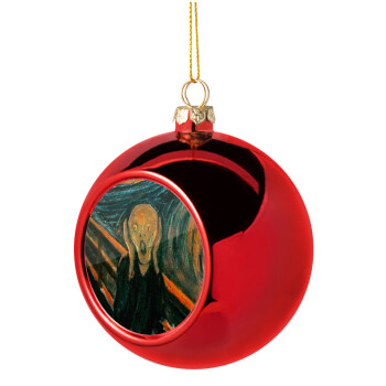 The Scream, Χριστουγεννιάτικη μπάλα δένδρου Κόκκινη 8cm