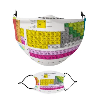 Περιοδικός πίνακας των χημικών στοιχείων, Μάσκα υφασμάτινη Ενηλίκων πολλαπλών στρώσεων με υποδοχή φίλτρου