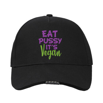 EAT pussy it's vegan, Καπέλο Εργασίας & Δραστηριοτήτων με LED Φως - Ιδανικό για Νύχτα & Χαμηλό Φωτισμό (100% ΒΑΜΒΑΚΕΡΟ, ΕΝΗΛΙΚΩΝ, UNISEX)
