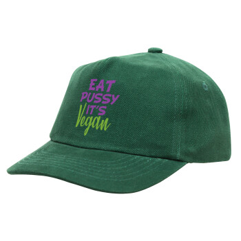 EAT pussy it's vegan, Καπέλο παιδικό Baseball, 100% Βαμβακερό, Low profile, Πράσινο