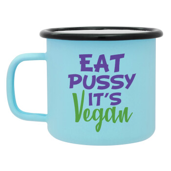 EAT pussy it's vegan, Κούπα Μεταλλική εμαγιέ ΜΑΤ σιέλ 360ml