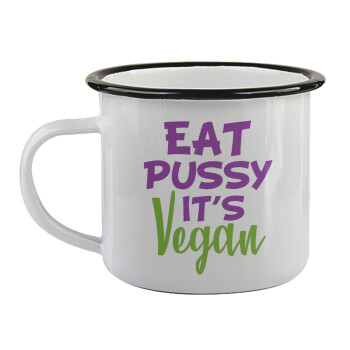 EAT pussy it's vegan, Κούπα εμαγιέ με μαύρο χείλος 360ml