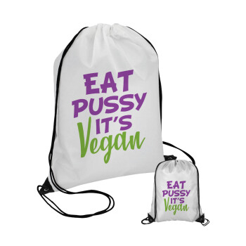 EAT pussy it's vegan, Τσάντα πουγκί με μαύρα κορδόνια (1 τεμάχιο)