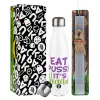 Easter candle, metallic white thermos bottle (500ml) & aromatic flat candle (30cm) (GRAY)