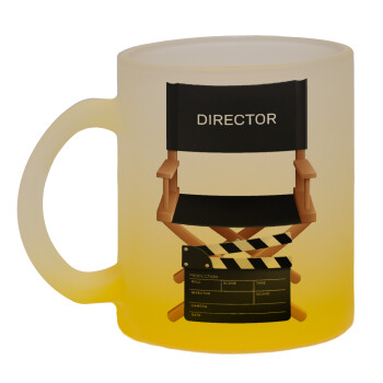 Director, Κούπα γυάλινη δίχρωμη με βάση το κίτρινο ματ, 330ml