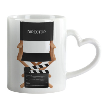 Director, Mug heart handle, ceramic, 330ml